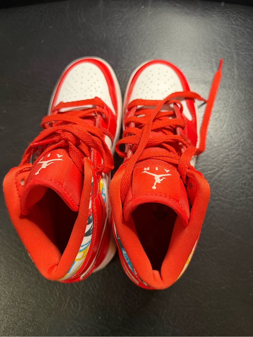 Jordan Kids Red and White High-Top Sneakers